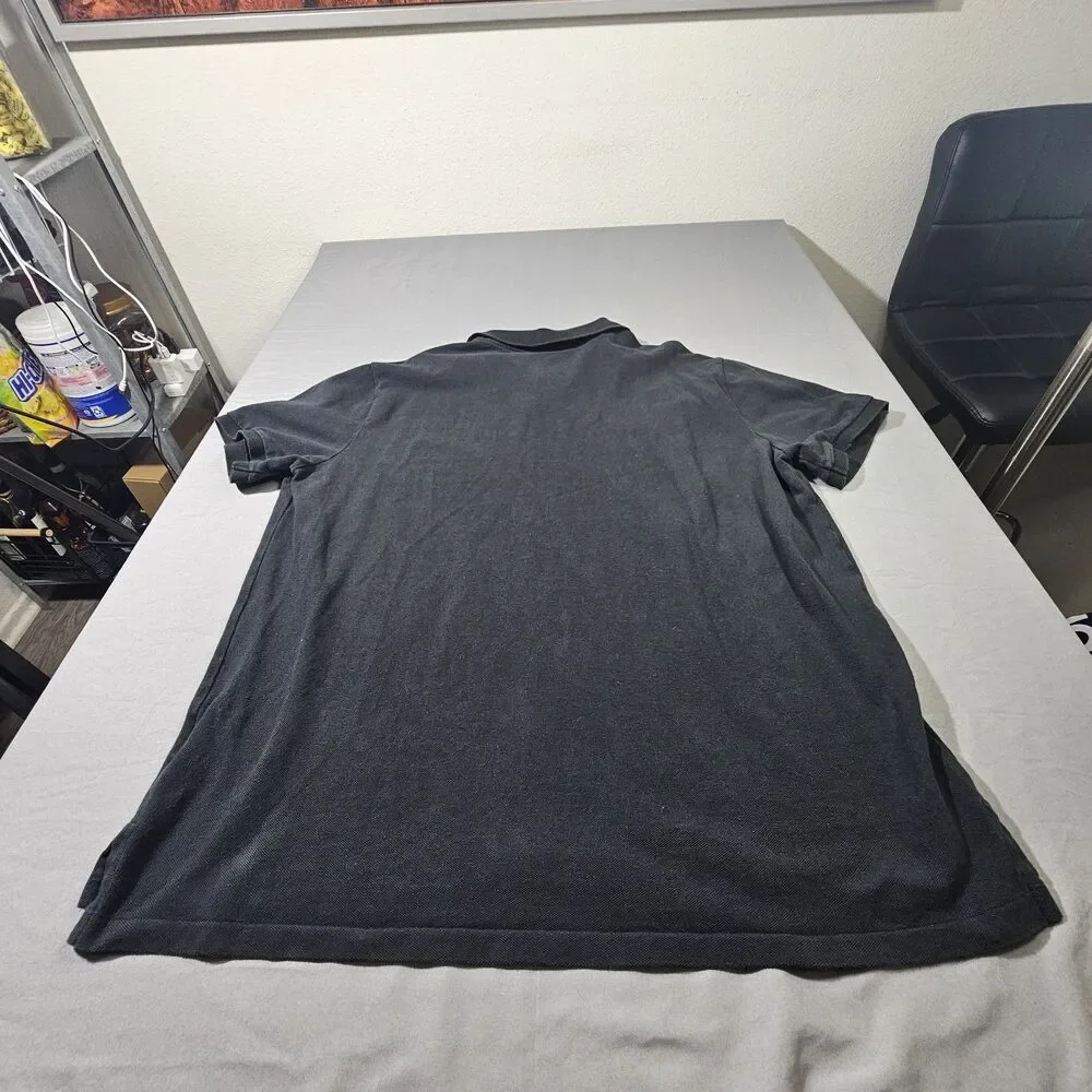 Polo Ralph Lauren Shirt Mens XXL Custom Slim Fit Black Pique Polo White Pony